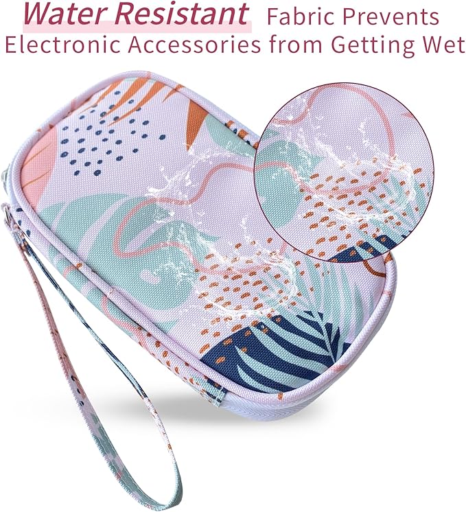 Electronics Organizer Travel Case, Cable Organizer Travel Essentials Tech Pouch,Suitable for Charger, Cable, Phone，Flash Drive,Maple leaf