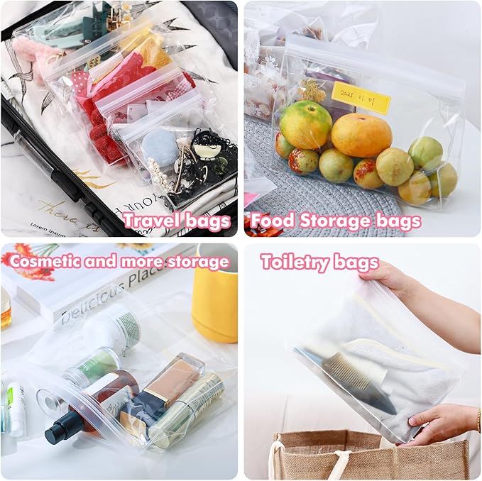 30 Pack Clear Makeup Bag Organizer Cosmetic Zipper Pouch TSA Approved Small Travel Pouches for Toiletries Transparent EVA Reusable Water-resistant Plastic Clear Gift Bags Bulk, 8.7” x 7” x 2.2”