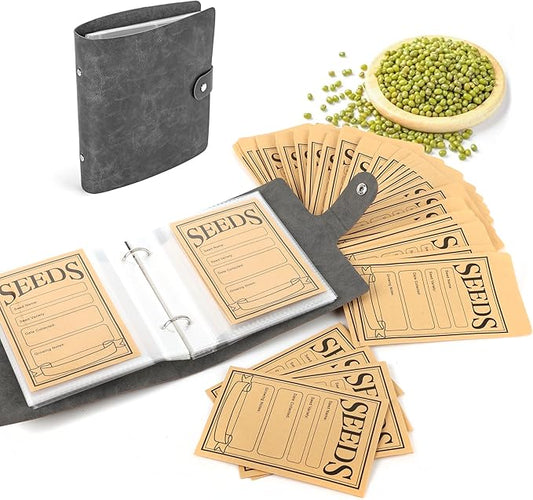 U0U Seed Storage Envelopes, Black Resealable Sealing Seed Envelopes Garden Seed Organizer Storage Box,Seed Packet Organizer Seed Collecting Template for Vegetable (Black Small)