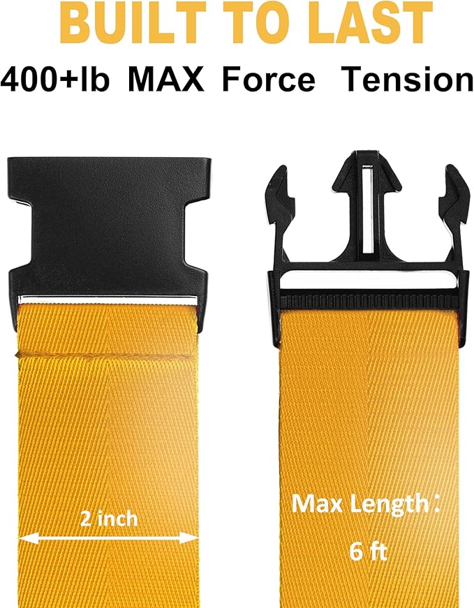 Luggage Straps for Suitcases TSA Approved Travel Belt 8 Pack by Chelmon (Yellow)