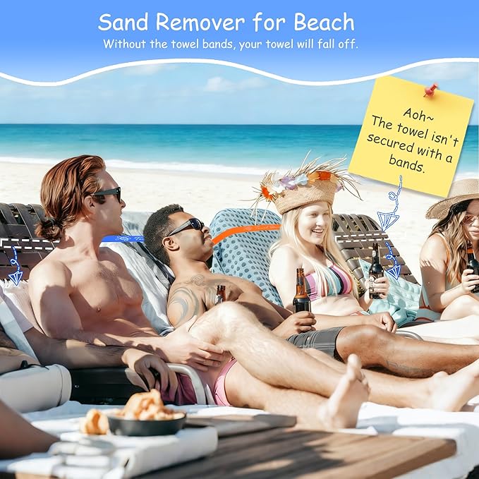 Towel Band for Beach Pool Lounge Chair Carnival Ship 2026 Packing List Essentials Cruise Card Vacation Must Haves Honeymoon Gadgets Beach Towel Women Gift