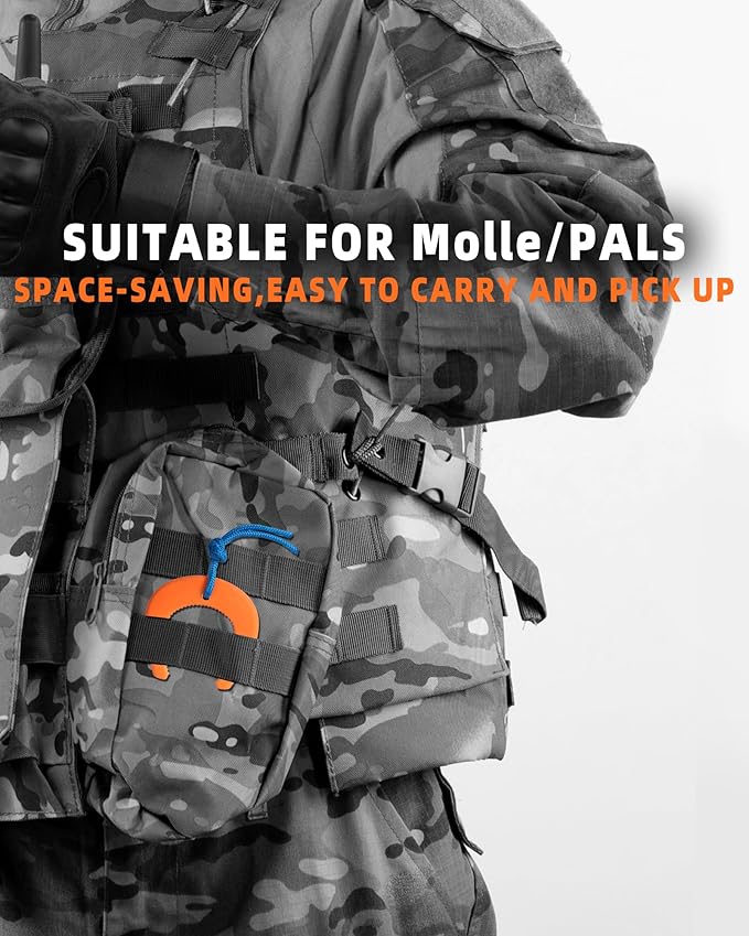 Door Jam, First Responder Door Stop for Law Enforcement, Police, Emergency Medical Services, Tactical Door with Nylon Paracord Attachments for Easy Grab Access, Molle/PALS Compatible (3 Pack Orange)