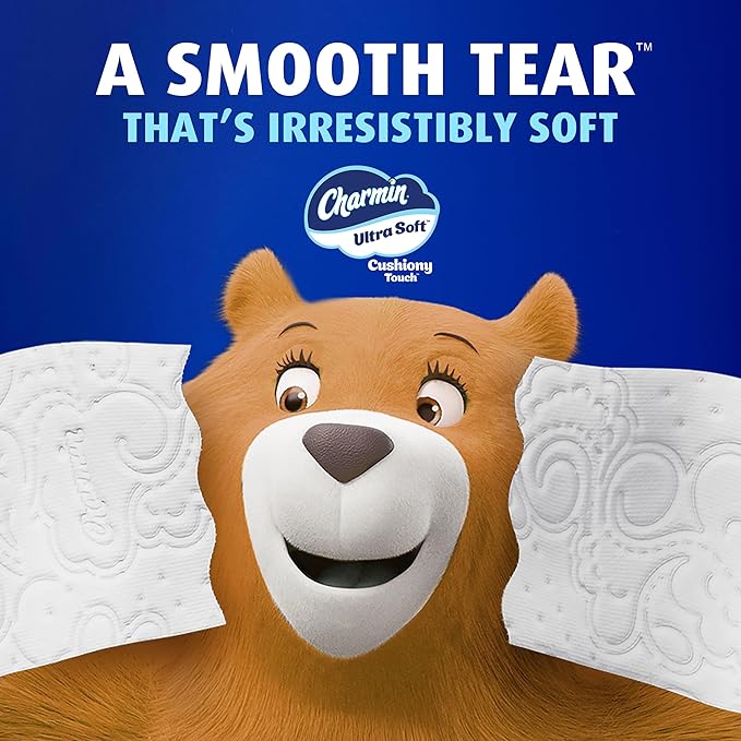 Charmin Ultra Soft Cushiony Touch Toilet Paper, 18 Family Mega XL = 126 Regular Rolls, 2-Ply, White
