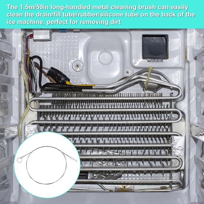 Ice Maker Cleaners Set, 10pcs Ice Machine Cleaning Brushes and 2pcs Double Ended Crochet Hook Household Cleaning Brush Detail Cleaner Brush for Gaps Corner Small Space