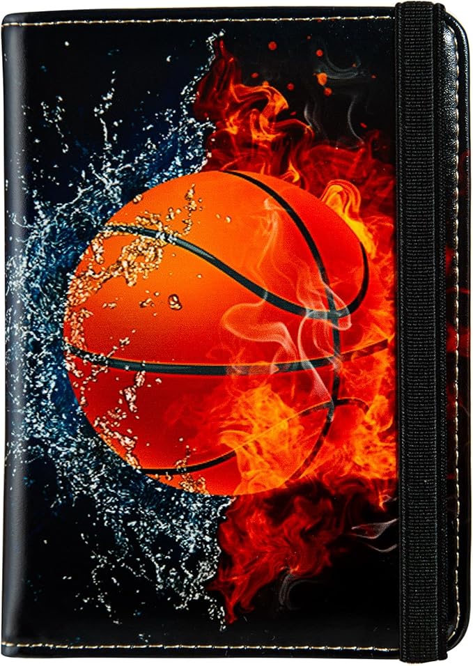 AIRMORS passport Holder,Rfid Blocking Travel Wallet Credit Card Case Cute Passport cover for Women/Men,Boys Girls Travel Essentials (Basketball)