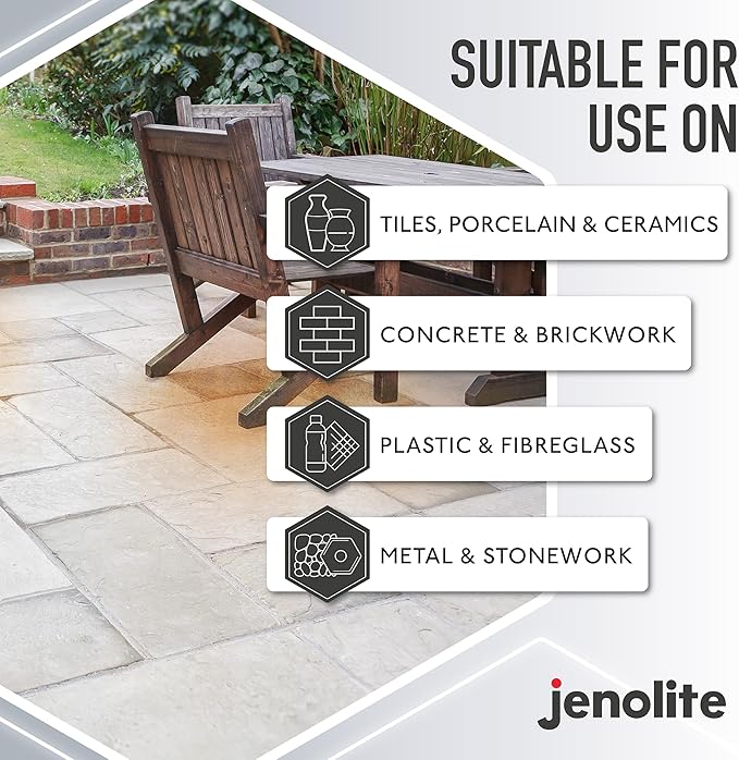 JENOLITE Rust Stain Remover 500 ml (16.9 fl oz) for Patios, Sinks, Toilets, Walls & Sidings. Fast-Acting Spray-On Cleaner & Wipe-Off Solution for Metal, Concrete & Tile. Made in Britain.