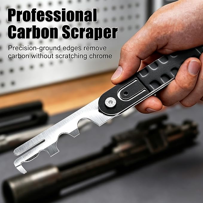 Blibaba Carbon Scraper Tool - Multi-Surface Carbon Removal Tool, Stainless Steel Scraper for Cleaning Hard-to-Reach Areas, Ergonomic Handle for Precision Maintenance
