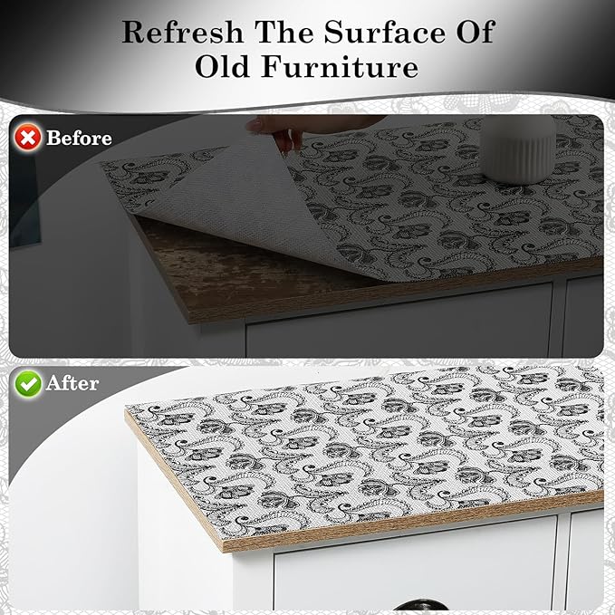 Drawer and Shelf Liner, Non-Slip Kitchen Cabinet Liners Non-Adhesive Thick Strong Grip Waterproof Washable Mats Protect Dresser Shelves Cupboard Bathroom Cabinets, Boho: Floral, 12 in X 20 FT