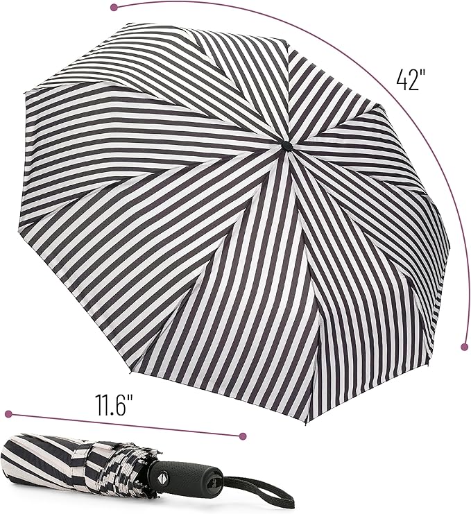 Mr. Pen- Windproof Travel Umbrella, Small Water-Resistant Automatic Folding Umbrella for Rain and Sun, Light, Compact and Portable for Women & Men, Fits Car & Backpack