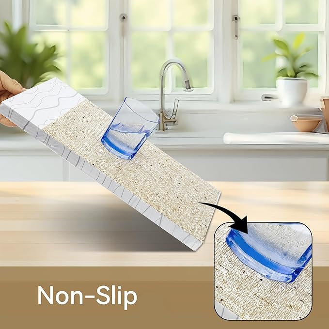 FIFTY FEET 12"x120" Non-Adhesive Shelf Liner for Kitchen Cabinets and Drawers, Washable Non-Slip PVC Cabinet Liner (Yellow)(10 Roll)