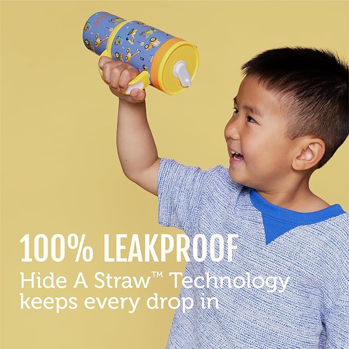 Ello Oasis 14oz Stainless Steel Toddler Tumbler with Handle & Retracting Straw, 100% Leakproof, Double-Wall Vacuum Insulated, Kids Water Bottle for School, BPA Free, Dishwasher Safe, To The Rescue