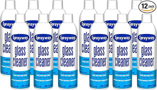Sprayway Glass Cleaner with Foaming Spray for a Streak-Free Shine for Home and Automotive Use,19 oz.,(Pack of 12)