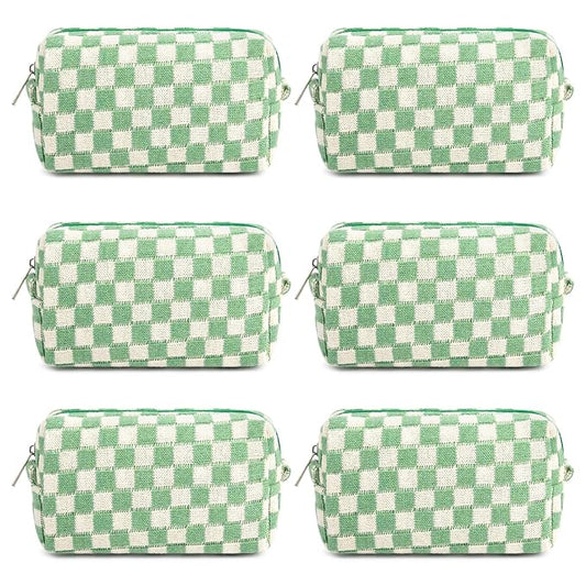 SOIDRAM Makeup Bag Preppy Cosmetic Bag Bulk Makeup Pouch Personalize Travel Toiletry Bag Organizer Cute DIY Makeup Brushes Storage Bag for Women