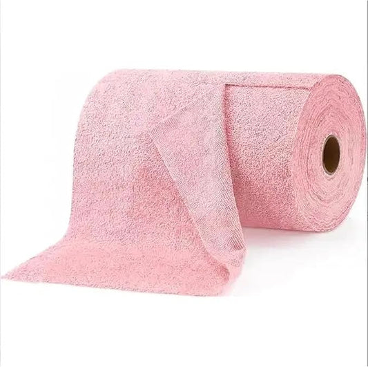 Microfiber Cleaning Cloths Roll – 50 Pack | Tear-Away Towels – Reusable| Ultra Absorbent| Washable Rags for Kitchen| House, Car, Garage | Eco-Friendly Microfiber Cleaning Supplies (Pink)