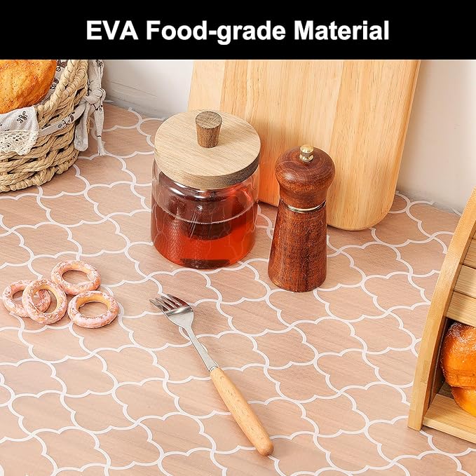 Cooyes Shelf Liner – Premium Non-Adhesive Cabinet & Drawer Liner for Kitchen – Waterproof Shelf Paper with Modern Pattern – Durable EVA Cabinet Mat – Easy to Cut (11.8" W x 360" L)