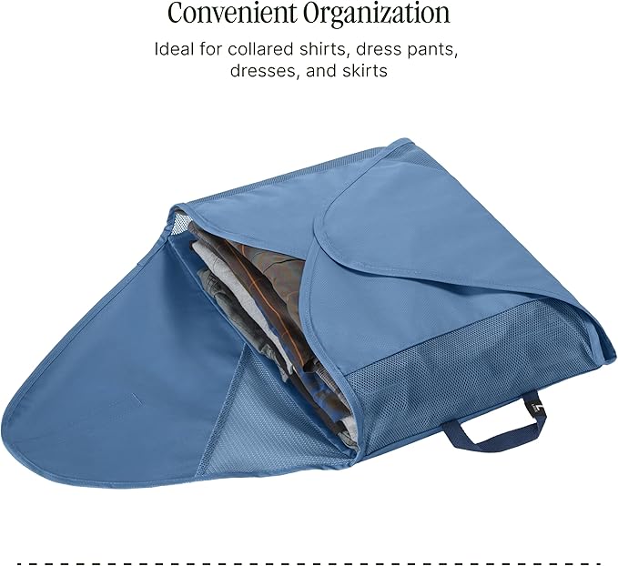 Eagle Creek Pack-It Reveal Garment Folder - Travel Garment Bag with Compression Wings to Maximize Luggage Space - Convenient Top Handle - Quick Drying Material - Blue Dawn - Large