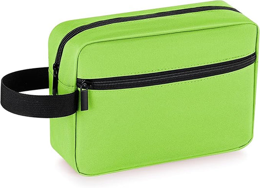 Elviros Travel Toiletry Bag for Women and Men,Lightweight Makeup Bag Hanging Dopp Kit with Shaving Compartment Cosmetic Organizer Small Tool Bag Travel Essentials,Gifts for Men & Women(Neon Green)
