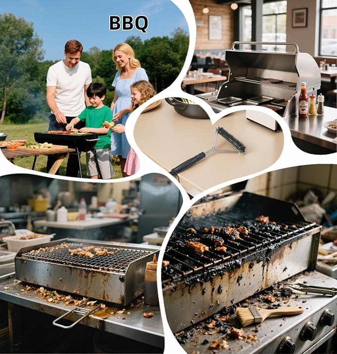 BBQ Bristles Grill Brush 12 Inch Heavy Duty Stainless Steel, Y Shape BBQ Brush with Long Handle & Extra Wide Head - Grill Cleaning Tool