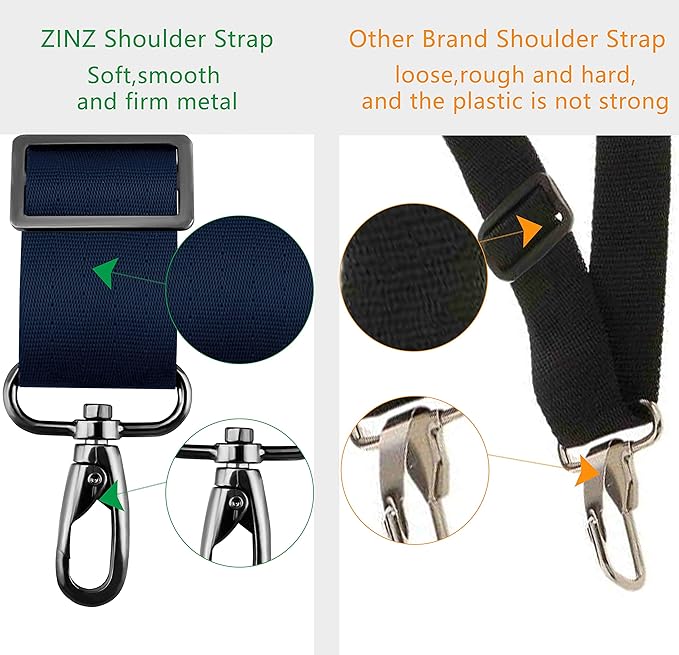 ZINZ Shoulder Strap 58" Ultra-Thick Fixed Padded and Adjustable Buckles Crossbody Strap for Briefcase Laptop Bag Luggage