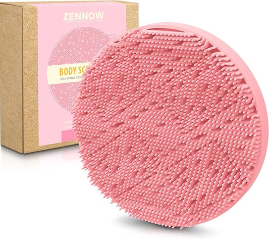 Silicone Body Scrubber - Loop Fin Bristles Loofah for Gentle Exfoliating & Lathering with Body Scrub & Wash, Durable & Hygienic, Deep Cleansing Exfoliator for All Skin Types - Shower Essential