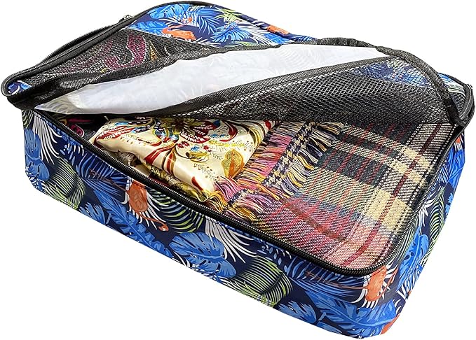 5 Set Packing Cubes for Travel Large Suitcase Luggage Organizer Bags Travel Accessories Vacation 4 Cubes 1 Laundry Pouch Bag