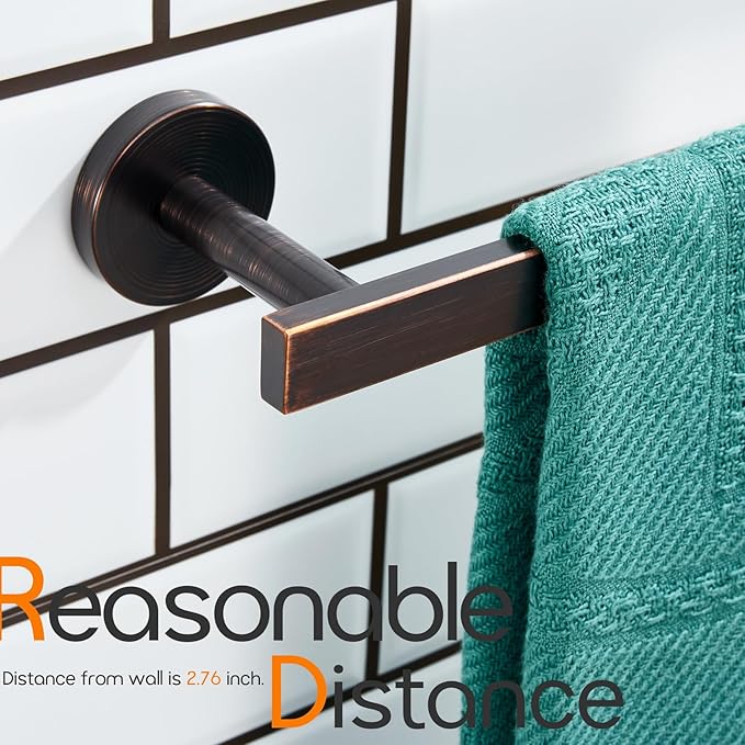 AONEON Bath Towel Rings Bathroom Towel Holder Modern Small Hand Towel Bars Stainless Steel Wall Mounted Oil Rubbed Bronze AN3001ORB