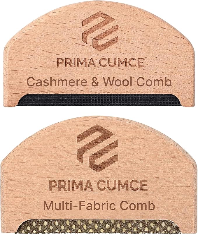 2 PCS Wooden Sweater Comb for De-Pilling Cashmere, Wool, Knitwear, Manual Lint Remover, Portable Depiller for Clothes, Fuzz, Bobbles, Pilling Shaver, Fabric Defuzzer, Sweater Care Tool