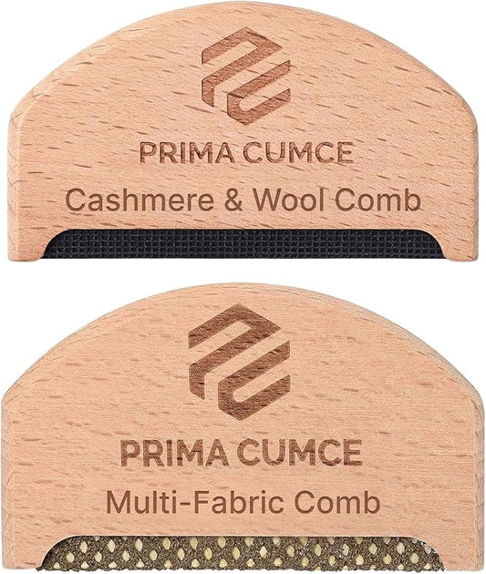 2 PCS Wooden Sweater Comb for De-Pilling Cashmere, Wool, Knitwear, Manual Lint Remover, Portable Depiller for Clothes, Fuzz, Bobbles, Pilling Shaver, Fabric Defuzzer, Sweater Care Tool