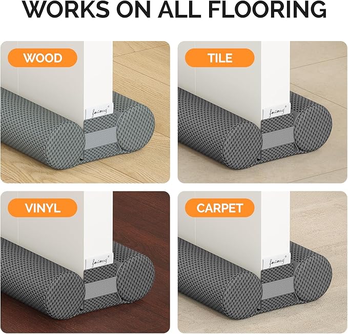 fowong Door Draft Stopper 36 Inch Adjustable Draft Stopper for Bottom of Doors, 30" to 36" Soundproofing Noise Blocker Cover Gap up to 1.5", Grey
