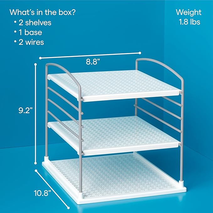 YouCopia UpSpace Adjustable Box Organizer for Foil Wrap and Kitchen Cabinet Storage,Original,White,(Pack of 6)