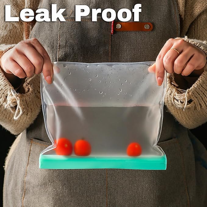 20Pack Reusable Snack Bags Dishwasher Safe&BPA Free Food Storage Bags， Extra Thick Leak-proof Reusable Freezer Bags for Candy, Snack,Cereal, Travel Items, Home Organization(BLUE)