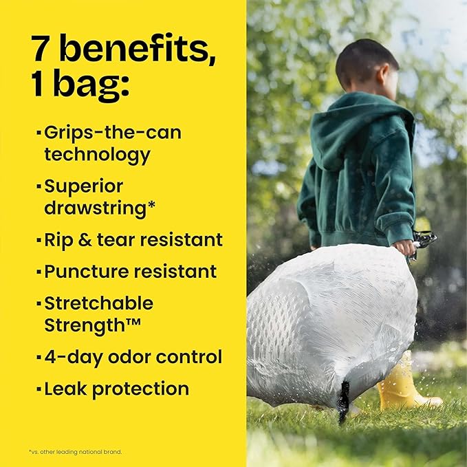 Glad ForceFlex Tall Kitchen Trash Bags, 13 Gallon, Fresh Clean, 80 Count (Package May Vary)