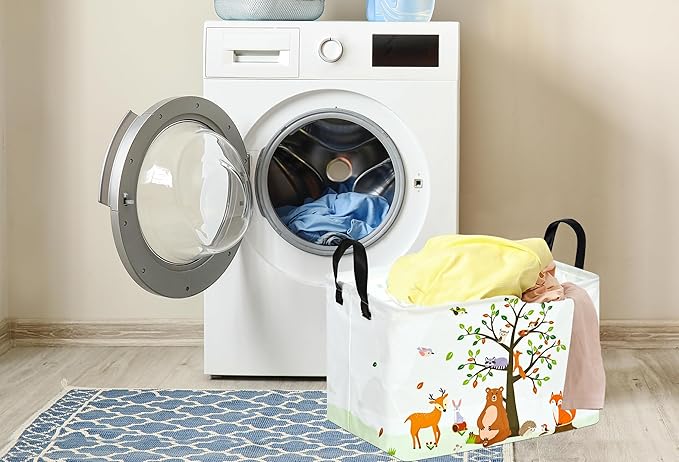 Rec Animals Print Box Hamper Storage Basket Collapsible Organizer Bin Gift Shelf Baskets for Home and Kitchen Storage