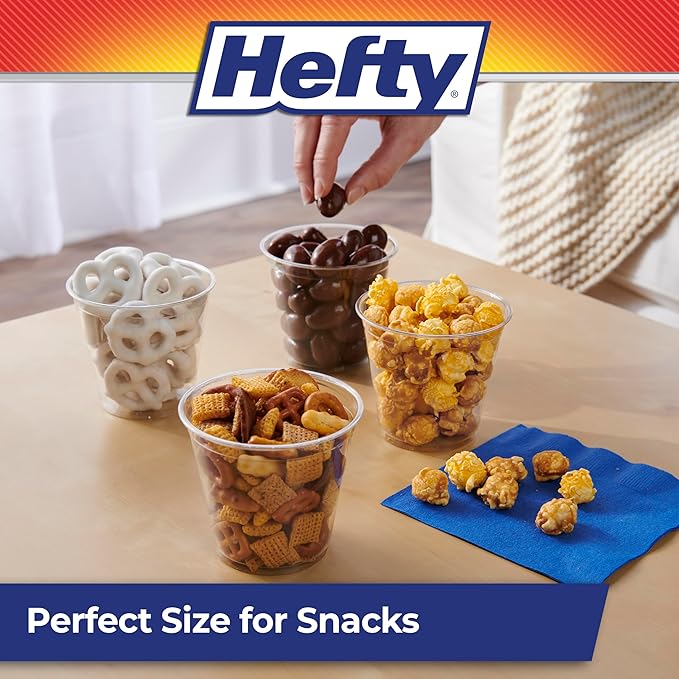 Hefty Deluxe Clear Plastic Party Cups (9 Ounce, 40 Count) (Pack of 12)