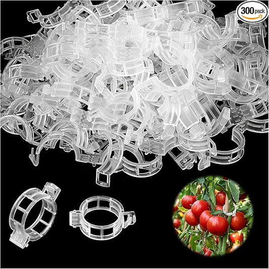 300 PCS White Plant Fixing Clips,Plant Support Clips, Tomato Clips, Plastic Trellis Clips,Garden Clip for Fixing Stem and Vine