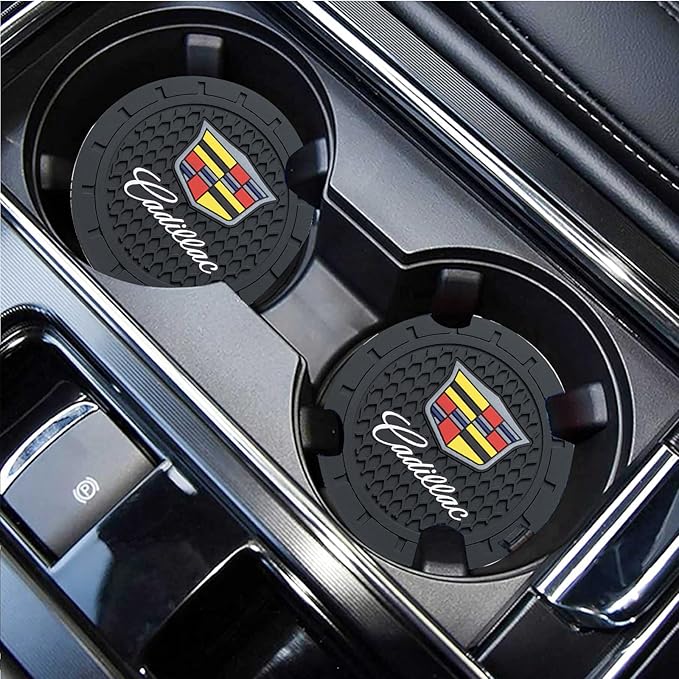 Car Cup Holder Coaster for, Recessed Silicone Cup Holder Coaster Interior Accessories 2.75in 2Pieces Black