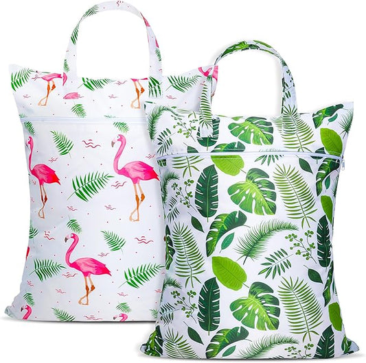 2 Pcs Large Travel Laundry Bags - Waterproof with Handle, Washable Dirty Clothes Bags for Travel, Wet/Dry Bag for Gym, Swimming Pool, College Dorm