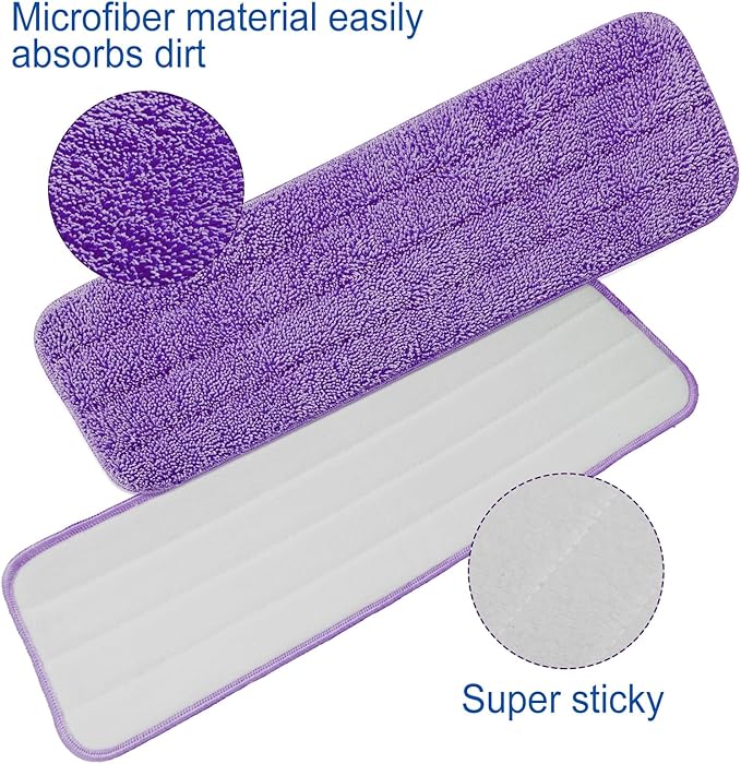 LOYIM 40 Pack Microfiber Cleaning Pads Machine Washable Replacement Head for Wet/Dry Mops Flat Reusable Household Replacement Mop Pad for Hardwood Floor Cleaning Scrubbing Fit Most Mops (Multicolor)
