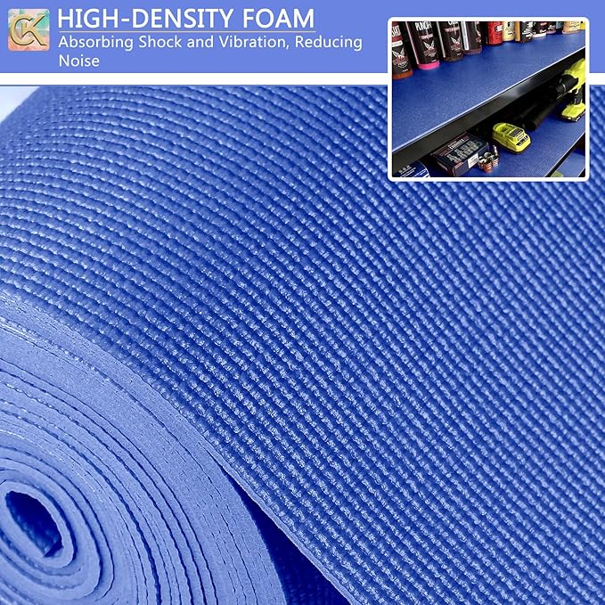Foam Toolbox Liner Shelf Liner, Thickened Durable Pad Tool Box Mat for Protecting Your Tools, Work Surfaces, Garage, Chest (Blue, 24 inch*24 ft)