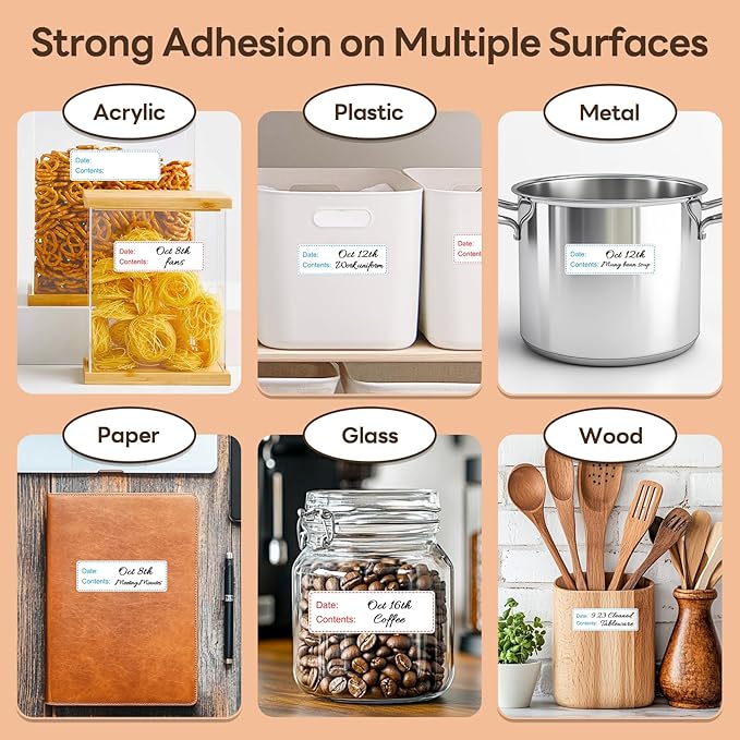 1" x 3" Freezer Labels, 350 PCS Removable Food Storage Stickers, 2 Color Waterproof & Oil-Resistant Write-On Freezer Labels for Kitchen, Refrigerator, Meal Prep, and Containers, TRSTGIX