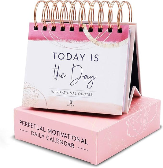 RYVE Motivational Calendar - Daily Flip Calendar with Inspirational Quotes - Motivational Gifts and Inspirational Gifts for Women, Desk Decor, Office Decor for Women and Office Desk Accessories