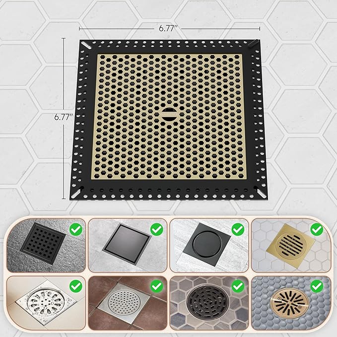 Not Moving Shower Drain Hair Catcher,Effective Hair Catcher Shower Drain,Square Flat Shower Drain Cover Protector Filter,Efficient Drainage,Hair Trap Stopper