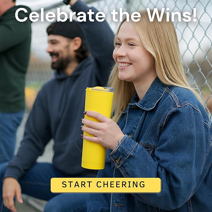 The LoudCup Blow Horn Tumbler, Cheer & Sip 2-in-1 Reusable Water Bottle with Built-In Horn for Sports Games, Tailgates, Parties & Events, BPA-Free