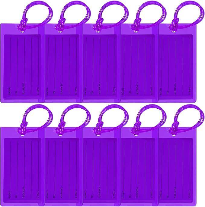 10 Pack Luggage Tags for Suitcases, Airplane Travel Essentials for Flying, International Travel Must-Haves, and Luggage Accessories by Sodsay