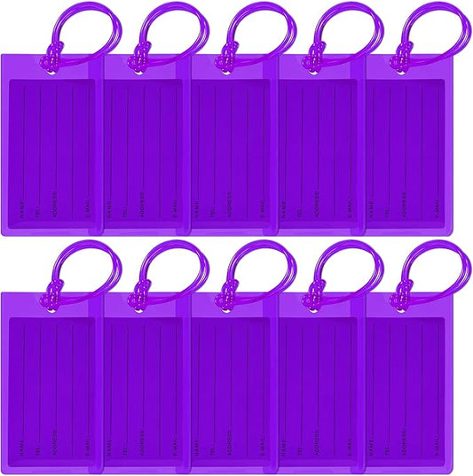 10 Pack Luggage Tags for Suitcases, Airplane Travel Essentials for Flying, International Travel Must-Haves, and Luggage Accessories by Sodsay