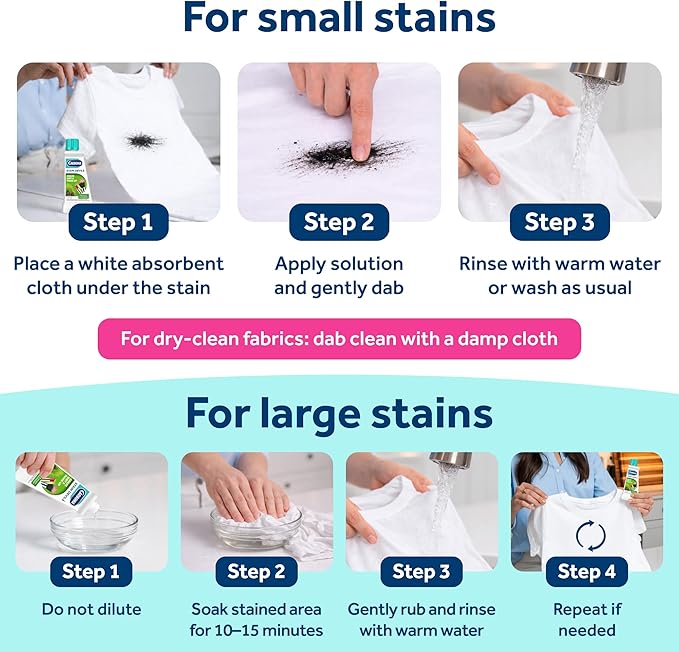 Carbona Stain Devils #6 (1.7 Fl Oz), Targeted Spot Cleaner for Grass, Dirt & Make-Up Stains, Safe on Skin & Washable Fabrics