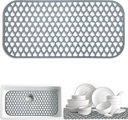 Sink Protectors for Kitchen Sink, Kitchen Sink Accessory - Silicone Mats Grid for Stainless Steel Strainer Bottom of Farmhouse Porcelain sinks (30”x14”)