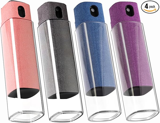 CUIUD Screen Cleaner Kit 4 Pcs, Two in One Screen Cleaner Spray and Wipe, Touchscreen Mist Cleaner Spray Bottle for Phone/Laptop/Tablet/TV/Monitor/Car Screens