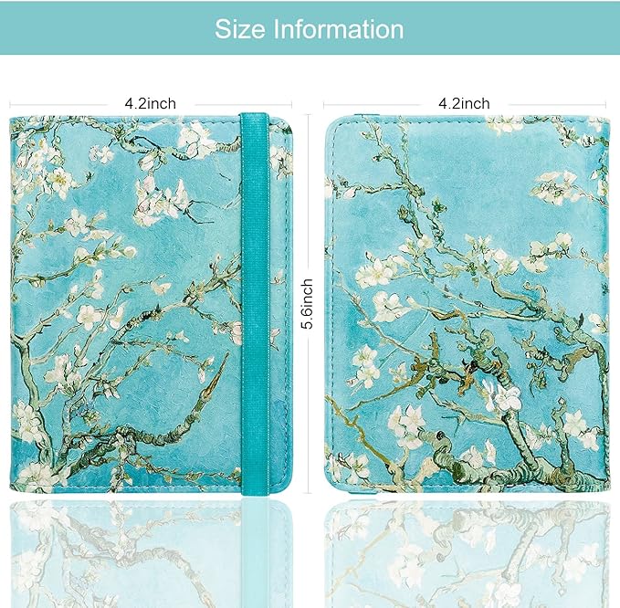 WALNEW Passport Holder for Travel, RFID Passport Cover Wallet for Women Men, PU Leather Passport Book Card Holder Case with Pen, Travelling Essentials for Flying