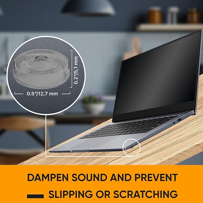 128 Self Adhesive Cabinet Door Bumpers – Sticky Grey Silicone Rubber Pads for Furniture Drawers, Kitchen Cabinets, Decor, Wall Protection – Vellax